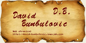 David Bunbulović vizit kartica